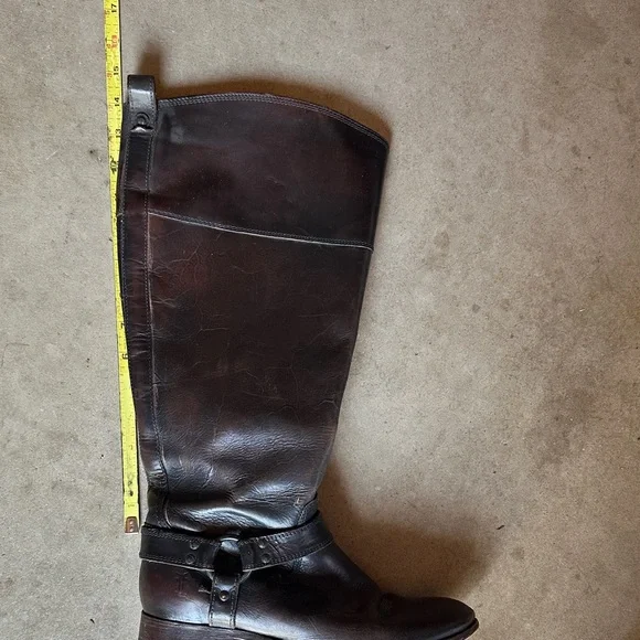 Frye Dark Brown Leather Riding Boots - Picture 12 of 12
